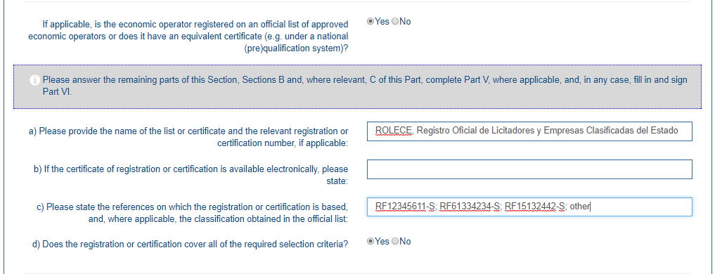 EO registration on a (pre)qualified system - mock-up