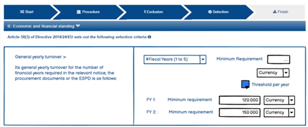 General Yearly Turnovers buyer mock-up for a a common threshold for all years requested