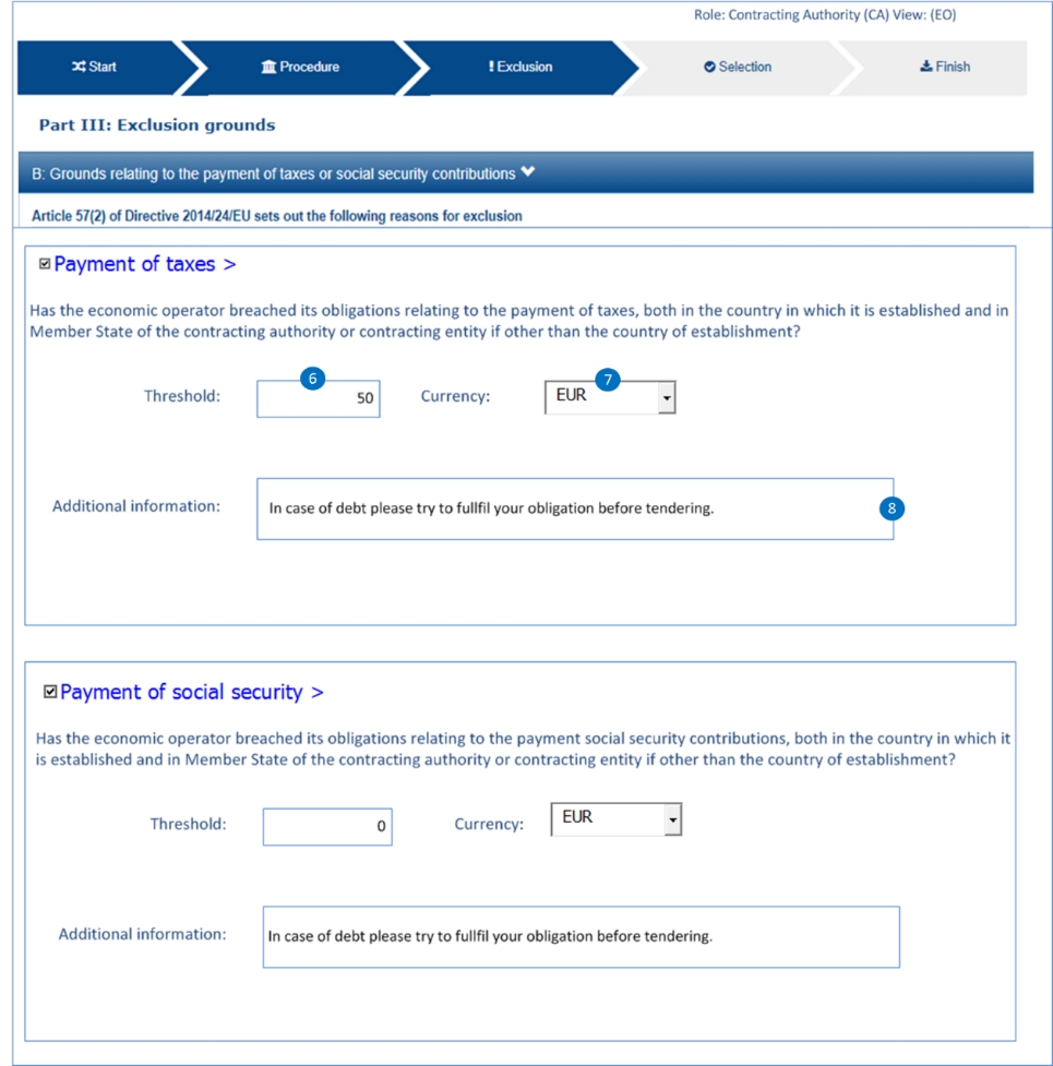 Payment of Taxes