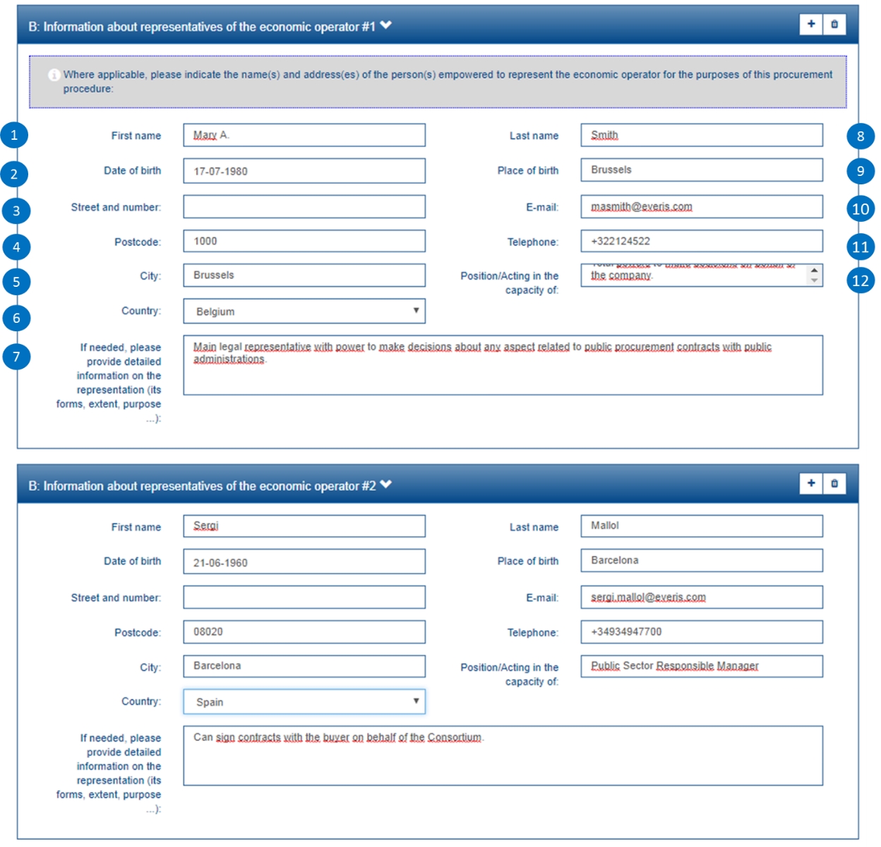 EO representatives - mock-up