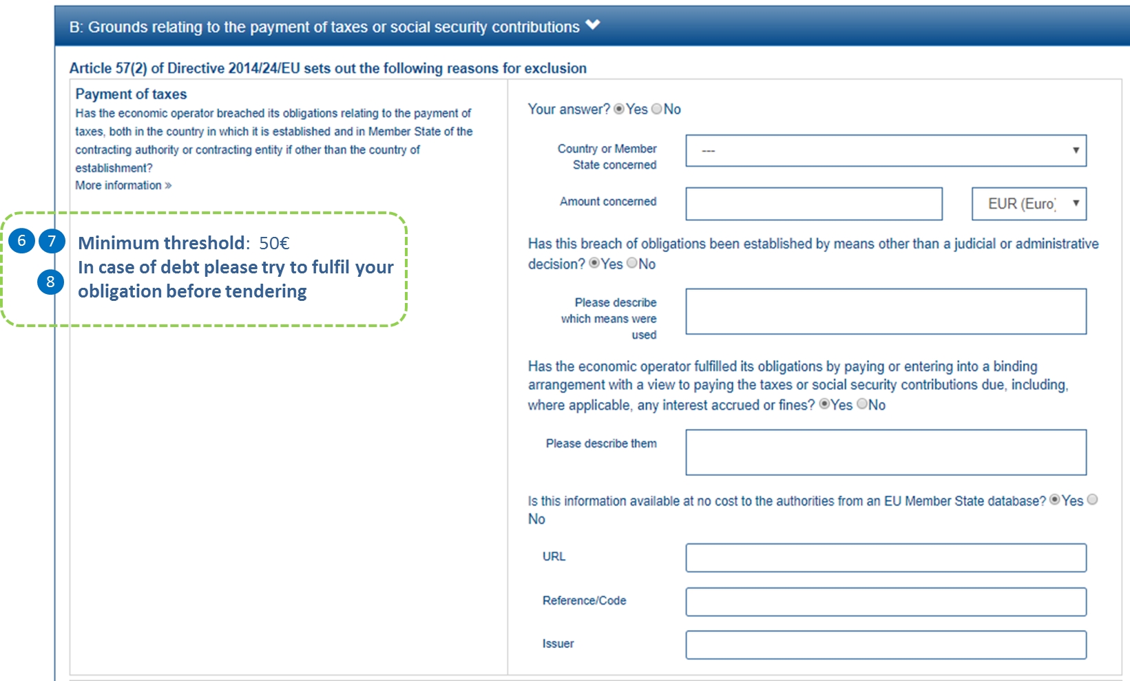 Payment of Taxes