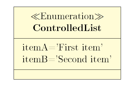 Figure 17: Visual representation of an UML Enumeration